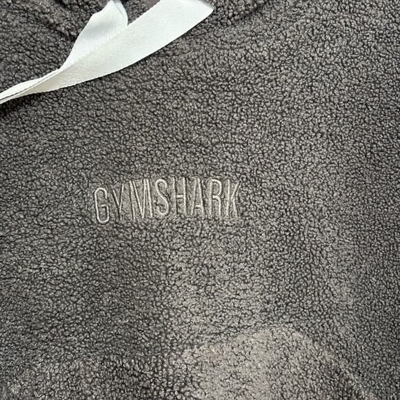 GYMSHARK Borg Cropped Hoodie in Gray Sherpa - Size M - Picture 5 of 7